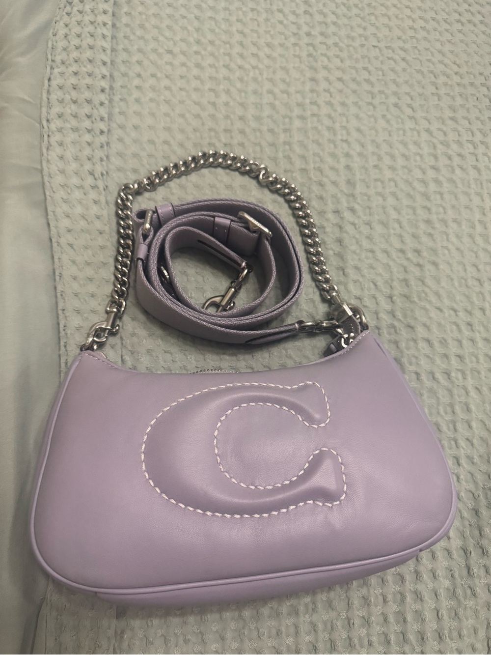 Coach Smooth Leather Teri Shoulder Bag With Signature Quilting